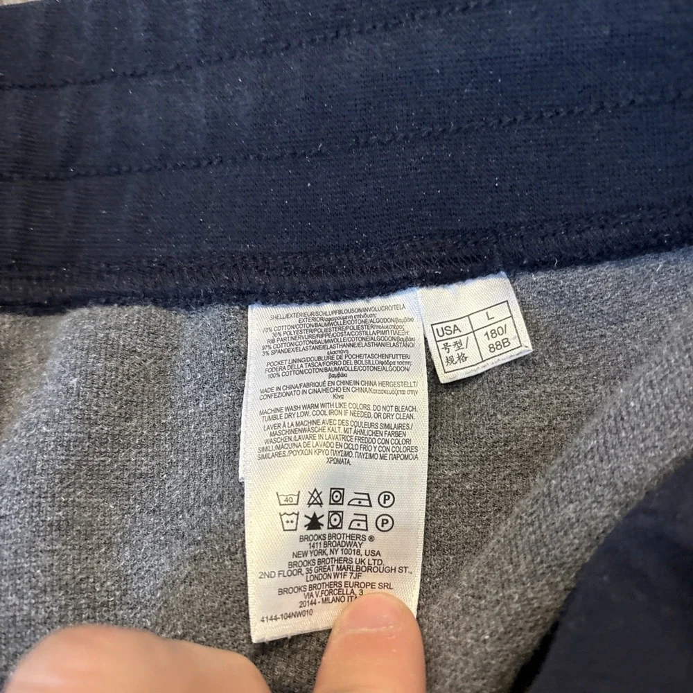 Brooks Brothers Jogger Drawstring Tapered Sweatpants Men's Sz L Blue Mesh Thick